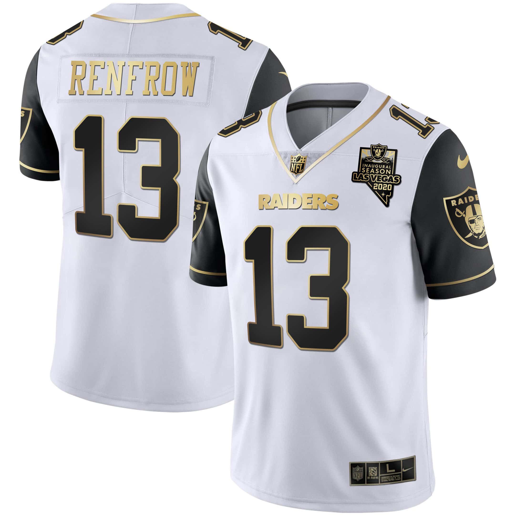 Men Oakland Raiders #13 Renfrow 2024 Nike Vapor White Gold & Black Inverted Limited NFL Jersey style 1->indianapolis colts->NFL Jersey
